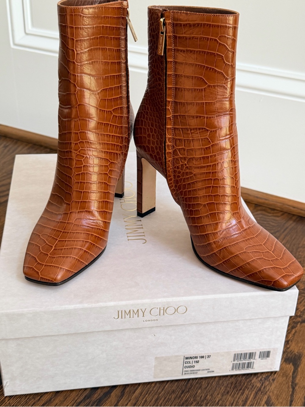 Jimmy Choo Minori 100 Ankle boots, size 37, Croc embossed leather - Picture 11 of 14